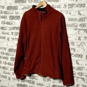 L.L. Bean Zip Up Fleece Size XL Orange Y2K Era Hiking Climbing